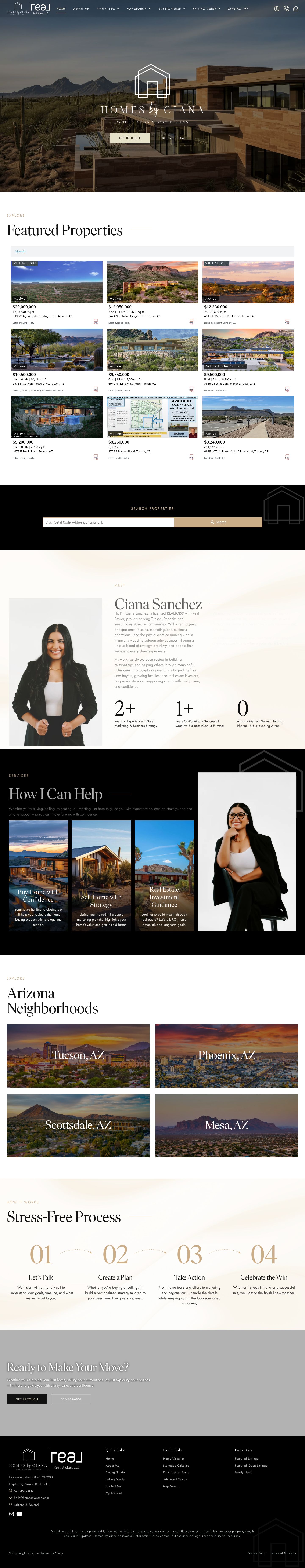 Homes by Ciana website